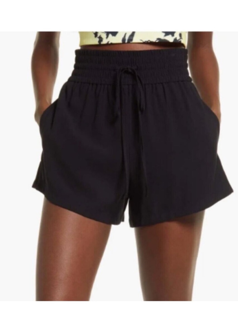 Open Edit Black Drawstring Lounge Shorts Size Small